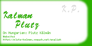 kalman plutz business card